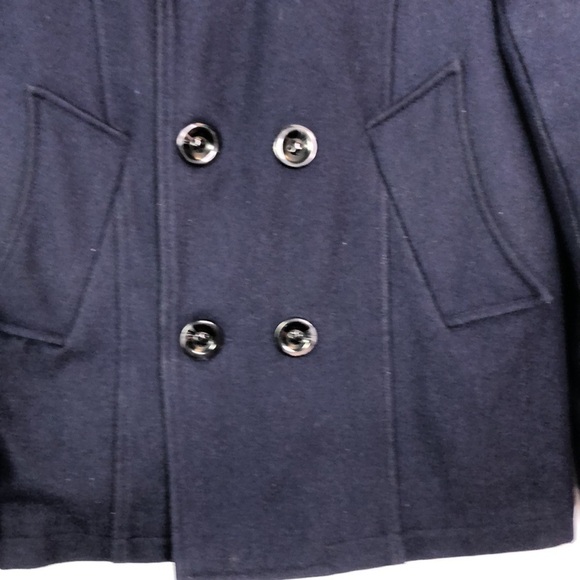 W[dvblju] Men Wool Blended Navy Peacoat     Size Small - Picture 6 of 13
